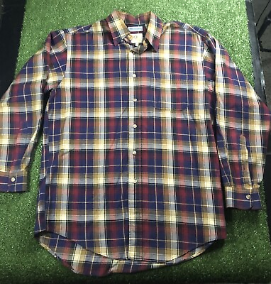 #ad Bullock And Jones Viyella Button Down Flannel Shirt Wool Blend Mens Medium $29.99