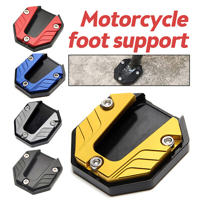 #ad Motorcycle Bikes Kickstand Extender Foot Side Stand Extension Pad Support Plate $10.65