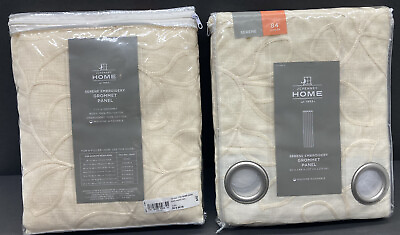#ad JCPenney Home Serene Embroidery Grommet Panel 50quot;x84quot; Ivory New Bundle 2 panels $35.99