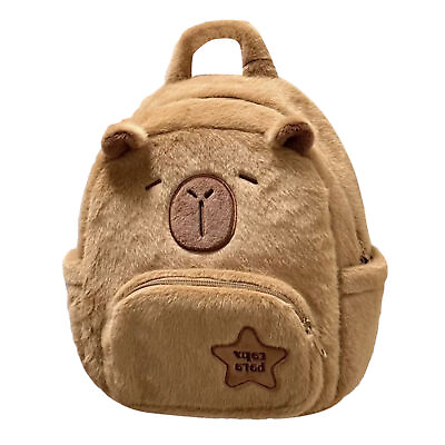#ad Capybara Plush Backpack Cute Stuffed Animal Plush Backpack Soft Plush Casual Bag $22.01