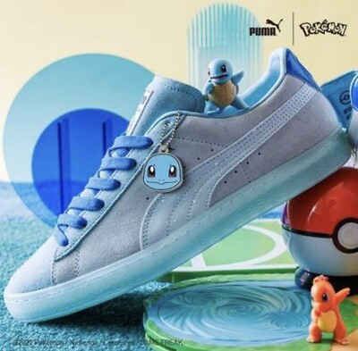 #ad PUMA x POKEMON Collaboration 2022 Sneakers Squirtle Suede Classic Men#x27;s US 678 $164.00