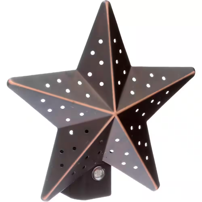 #ad Bronze Tin Star Automatic LED Night Light $18.96
