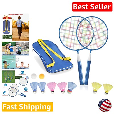 #ad Children#x27;s Badminton Racket Set with Shuttlecocks amp; Carrying Bag Lightweight $25.99