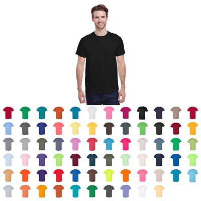 #ad Gildan Mens Plain T Shirts Solid Cotton Short Sleeve Blank Tee Top Shirts S 3XL $3.95