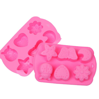 #ad 6 Cavity DIY Silicone Baking Molds Insects Moon Pans Candy Mold Chocolate Mould $7.50