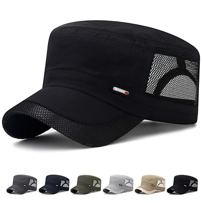 #ad Sun Hat Women Men Baseball Cap Cadet Hat Flat Top Caps Military Cap Bone C C $11.71