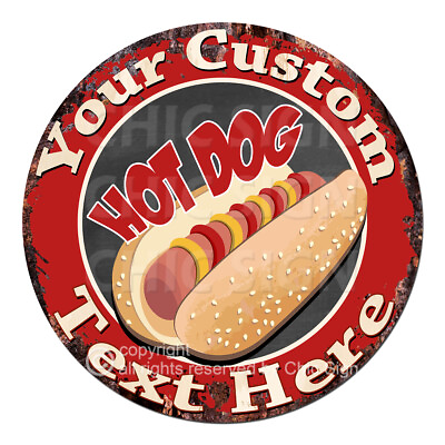 #ad CP 0172 ANY NAME#x27;S Custom Personalized Red Hot Dog Metal Sign Decor Gift idea $27.99