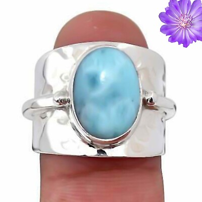 #ad #ad Larimar Gemstone 925 Sterling Silver Handmade Ring Jewelry in All Size $7.35