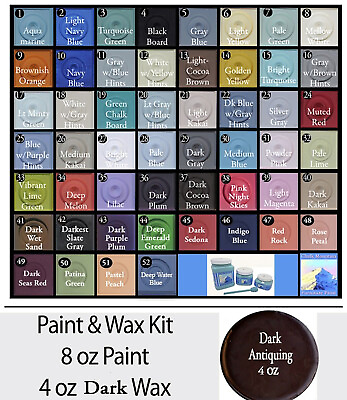 #ad Chalk Painting Kit With 8 oz Paint Choose 52 Colors amp; 4 oz Dark Wax $28.95