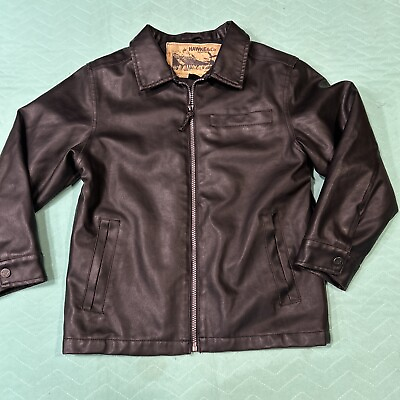 #ad Hawks amp; Co Outfitters Dark Brown Zip Front Women’s Jacket Size 7 Pleather PVC $22.00