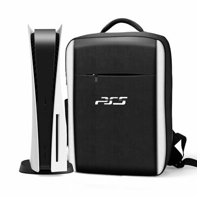 #ad New PS5 Black Travel Extra Safe Backpack Case Console Accessory Free Shipping $27.00