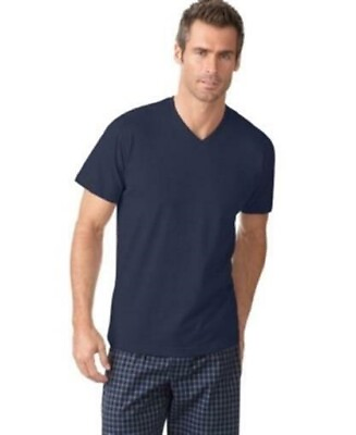 #ad Alfani Men#x27;s Blue S V neck T shirt Navy Super Soft Small Combed Cotton New $4.80