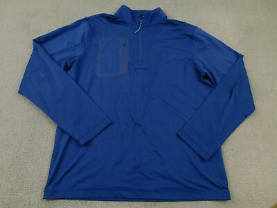 #ad Southern Tide Sweater Men Large Blue 1 4 Zip Golf Club Collar Zipped Pocket L $15.00