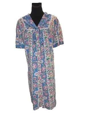 #ad Vintage Robe Floral HerbCraft II Women#x27;s Size Medium House Coat Moo Moo $39.99
