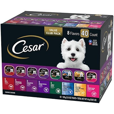 #ad Cesar Canine Cuisine Wet Dog Food 8 Flavor Variety Pack 3.5oz 40ct $93.47