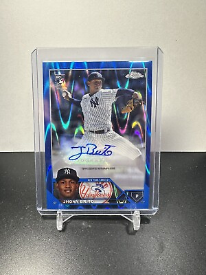 #ad 2023 Topps Chrome Update Jhony Brito RC Blue Wave Auto 150 Yankees #AC JBR $11.99