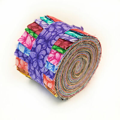 #ad 2.5 inch Awesome Blossoms Jelly Roll 100% cotton fabric quilting strips 17 piece $12.99