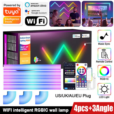 #ad Tuya WIFI Intelligent Wall Lamp RGBIC Decorative Ambient Night Light $52.99