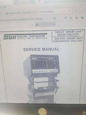 #ad Sun Electric Sleuth 1amp; 2 Engine Analyzer Service Manual Pdf Book Cd $20.00