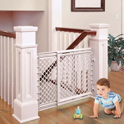 #ad 27quot; 41quot; Stairway Secure Baby Safety Gate Soft White Plastic $20.68