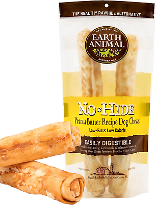 #ad Earth Animal No Hide Large Peanut Butter Flavored Natural Rawhide Free Dog Chews $43.48