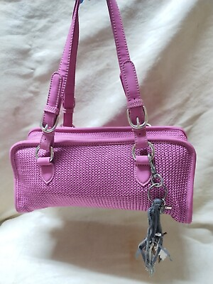 #ad The Sak Purse Rose Pink Knit Shoulder Bag Satchel Purse W Charms $22.00