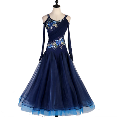 #ad Ballroom Dresses Sexy Long Sleeves Stage Waltz Dancing Big Swing Dress Costumes $201.01