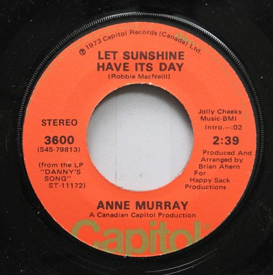 #ad Pop Nm 45 Anne Murray Let Sunshine Have Its Day What About Me On Capitol $3.00