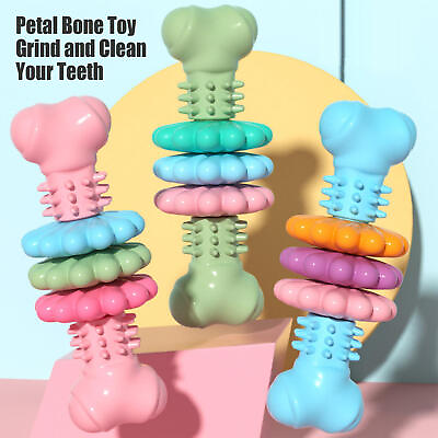 #ad Dog Chew Toy Bone TPR Rubber Barbed Bone Shape Indestructible Dog Toy $13.29