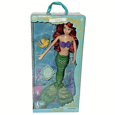 #ad Rare Disney Store Ariel The Little Mermaid 17” Singing Princess Doll Flounder $135.00