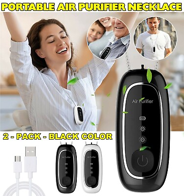 #ad Portable Air Purifier Necklace Mini Wearable Personal Anion Negative Ionizer USB $28.99