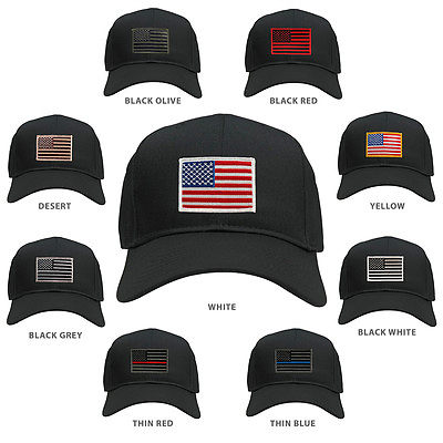 #ad USA American Flag Embroidered Patch Snapback Mesh Trucker Cap BLACK $16.99