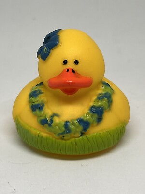 #ad Rubber Duck Bath Duck Blue Luau Leis Rubber Ducky Rubber Duckie 2” Pool Toy $5.85