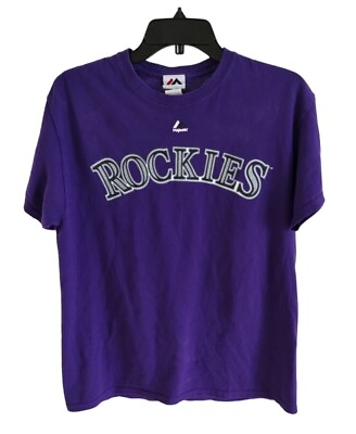 #ad Majestic Colorado Rockies Arenado #42 Purple Shirt Men’s Size Medium $18.97