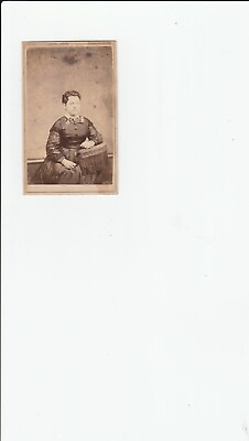 #ad CDV C.W FRANE GREAT AD SCARCE CORRY PA LADY LARGE PHOTO BROACH STRIPPED BOW $4.85