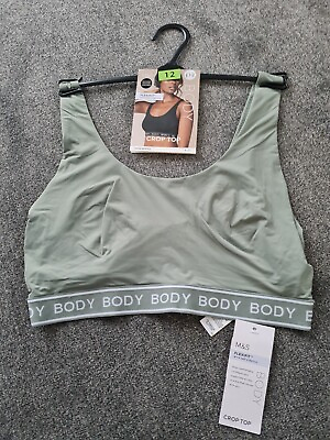 #ad Marks and Spencer Body Size 12 Dusty Green Flexifit Crop Top Bra X 2 GBP 9.95