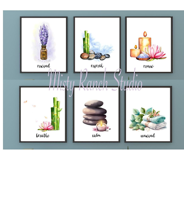 #ad Set of 6 Spa Relaxation Zen UNFRAMED Wall Art Prints. Each measures 8x10 $17.98