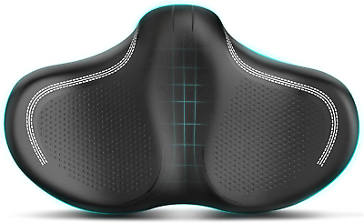 #ad Noseless Oversized Bike Seat Extra Wide Comfort Pure Memory Foam Bicycle Seat amp; $62.29
