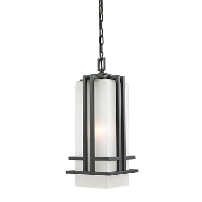 #ad 1 Light Outdoor Chain Mount Lantern in Art Deco Style 7.75 Inches Wide by 18 $312.00