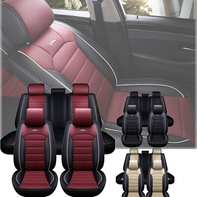 #ad For Toyota Car Seat Cover Full Set 5 Seats Leather FrontRear Protectors Cushion $79.81