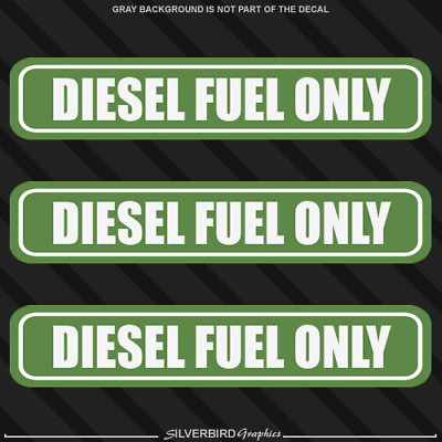 #ad 3x Diesel Fuel Only sticker decal tank oil fuel door vinyl label 9in $3.99