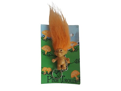 #ad Vintage Rare Old Pixie Mini Troll on Original Package Orange Hair by Criterion $14.95