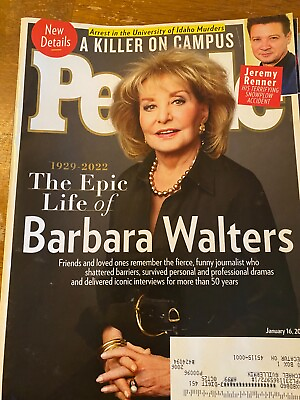 #ad PEOPLE MAGAZINE IN MEMORY BARBARA WALTERS COVER JANUARY 16 2023 JEREMY RENNER $8.95