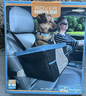 #ad KURGO ROVER PET CAR BOOSTER SEAT WITH SEATBELT UP TO 30 POUNDS DOG NAVY BLUE NIB $39.99
