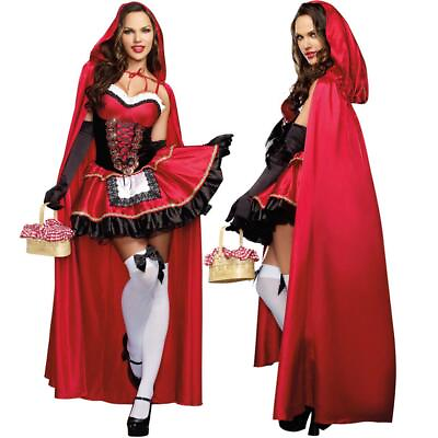 #ad Little Red Riding Hood Costume Adult Sexy Halloween Fancy Dress $26.09