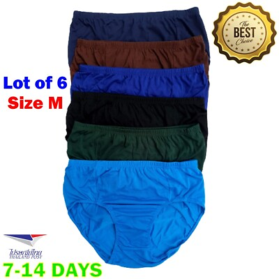 #ad 6x Dark Color Underwear Men Size M Cotton Soft Full Briefs Comfortable Waist 30 $35.77