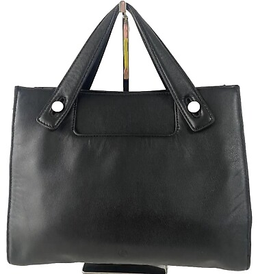 #ad Vintage Treasure amp; Bond Leather Handbag Satchel Doctor Style Purse Black Y2k $29.50
