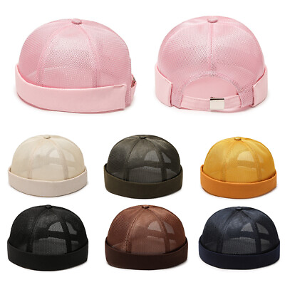#ad Street Solid Color Skullies Cap Brimless Hip Hop Hats Summer Hats Beanie Hat $4.19