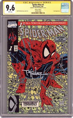 #ad Spider Man #1 McFarlane Platinum Variant CGC 9.6 SS Todd McFarlane 1990 $3100.00