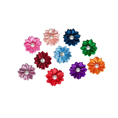 #ad 10 PCS Pet Hair Ties Dog Bands Flower for Supplies Headbands Pearl $7.30